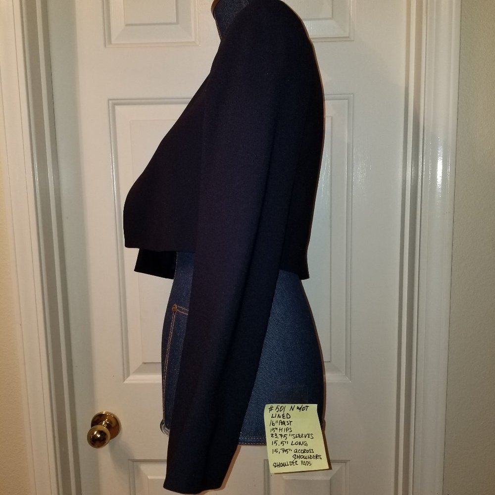 🔻REDUCED❣ ✅501 NWoT Preview Collection Navy Blue Lined Bolero - Picture 5 of 9